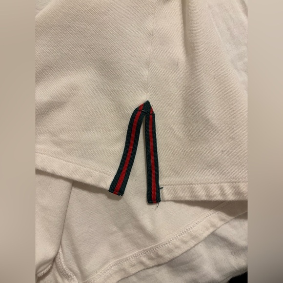 COOGI white polo, red and green stripe gold size large Y2K vintage - Picture 9 of 10